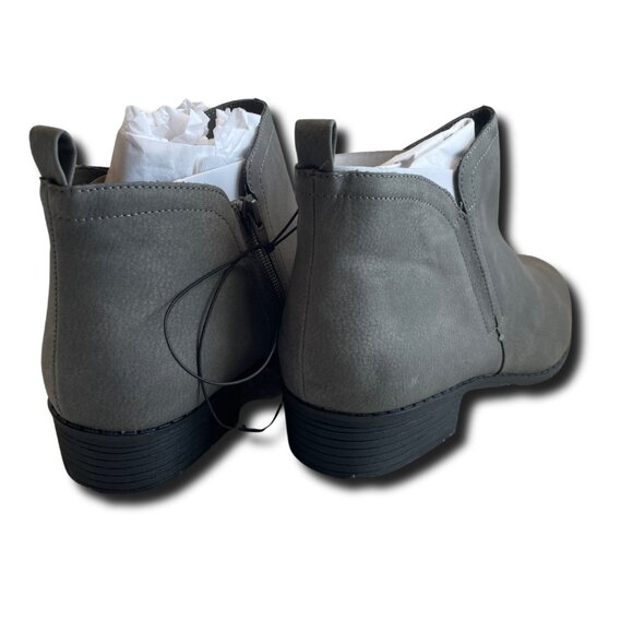 Sun + Stone Ankle Boot Zipper Booties Grey Low Heel Fall Size 7.5, Size 12 - Picture 6 of 7